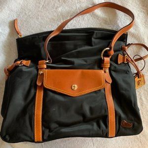 Dooney & Bourke Black Nylon and Leather Tote